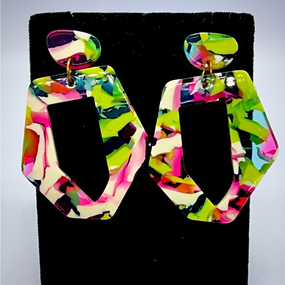 Funky Colorful Lucite Earrings